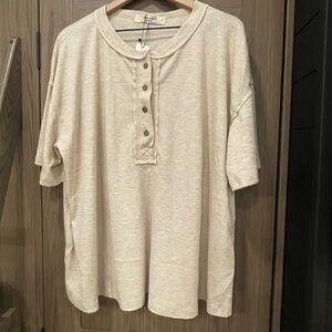 Three Birds Nest Cream Henley Shirt
